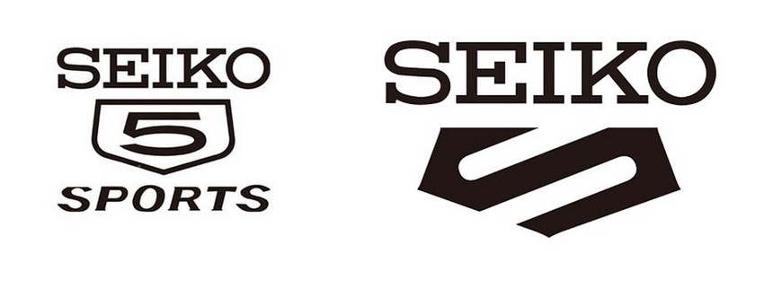 Původní logo a nové logo společné pro Seiko 5 i Seiko 5 Sports